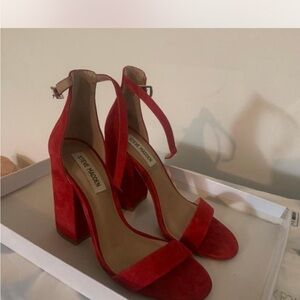 Steve Madden Vibrant Red Block Heels